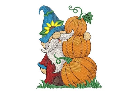 Gnome with Pumpkins: A Fall Embroidery Review