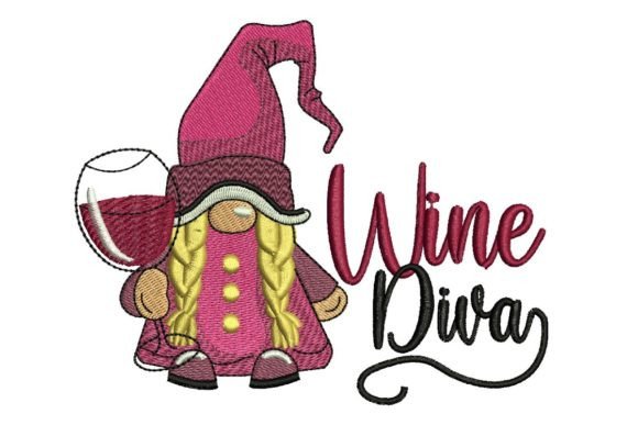 Wine Diva Gnome: A Seasonal Embroidery Review